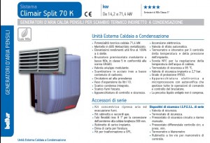 generatore aria calda climair split 70 k